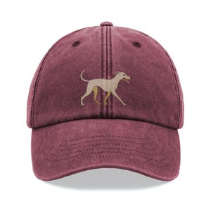 Cream Whippet Embroidered Cap – Vintage Cotton Dad Hat in 8 Colours