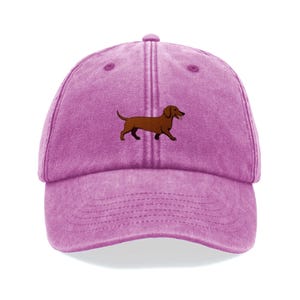 Brown Dachshund Sausage Dog Embroidered Cap – Vintage Cotton Dad Hat in 8 Colours