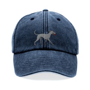 Grey Whippet Embroidered Cap – Vintage Cotton Dad Hat in 8 Colours