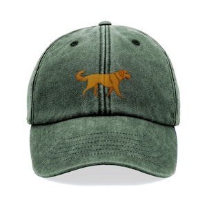 Dark Golden Retriever Embroidered Cap – Vintage Cotton Dad Hat in 8 Colours
