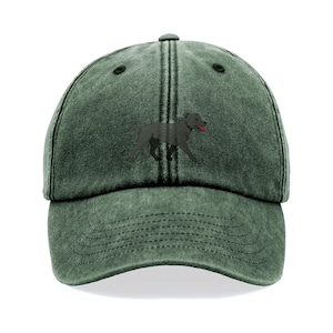Black Staffy Embroidered Cap – Vintage Cotton Dad Hat in 8 Colours
