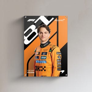 Oscar Piastri Formula 1 Acrylic Print: Modern Racing Wall Art (50x70 cm)