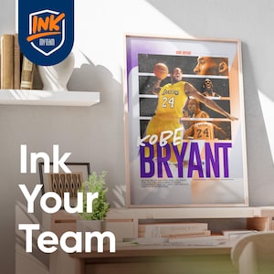 Kobe Bryant Inspired Basketball Poster | A2 Digital Wall Art | Instant Download