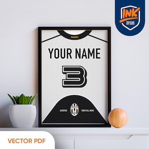 Custom Juventus Jersey Poster: Personalized Soccer Fan Art (Digital Download)