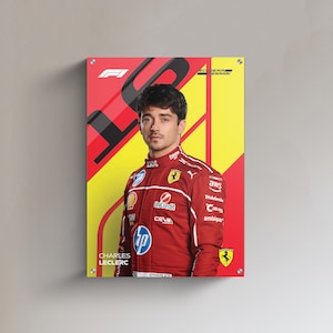 Charles Leclerc F1 Acrylic Print: Modern Racing Wall Art (50x70 cm)