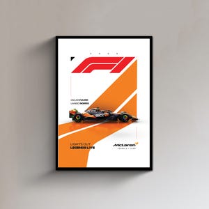 McLaren F1 inspired Car Poster | 2025 Racing Wall Art, Motorsport Decor, Gift