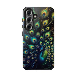 Peacock Phone Case Samsung Galaxy S25 S24 S23 S22 S21 S20 S10 Tough Blue Phone Case for Samsung Galaxy