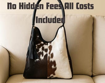 Borsa a tracolla Hobo in pelle di vacchetta fatta a mano: borsa tote boho unica