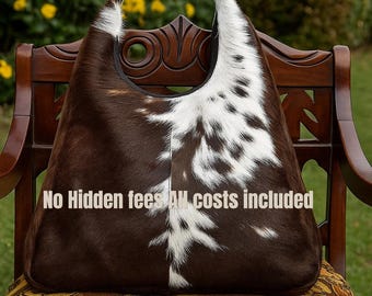 Handmade Cowhide Leather Hobo Bag | Genuine Leather Tote | Western Shoulder Purse