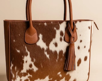 Cowhide Leather Tote | Handmade Large Shoulder Bag