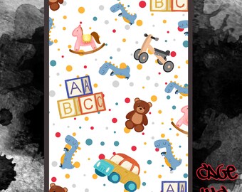 Baby blocks and dots seamless pattern png file digital download