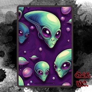 Wierd alien heads seamless pattern png file digital download