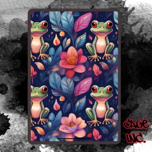 Frösche und Blumen Musterdesign Png Datei digitaler download