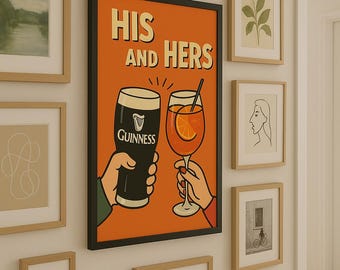 His and Hers - Guinness and Aperol Spritz Print (Orange)