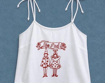 Pickle Projects— The End hand embroidered cami