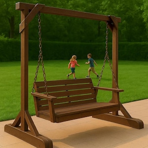 DIY Porch Swing & Stand Plans - Complete Woodworking Guide for Outdoor Garden Bench Swing Frame, Porch Plan, Kids Porch Swing