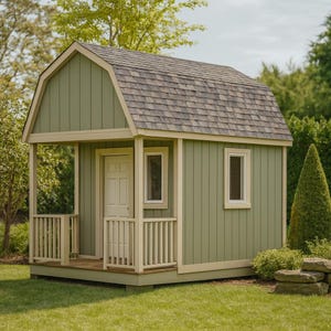 12x20 Gambrel Roof Cabin Plan with Loft: DIY Tiny House Blueprint (PDF Download)