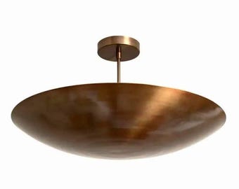 Elegante lámpara de techo moderna de latón con 6 luces, estilo mediados de siglo.