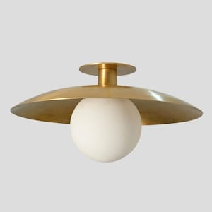 Elegant mässingstaklampa - Glasglob Infälld belysning bild 4