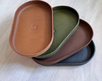 Leather Valet Tray - Pill Shape