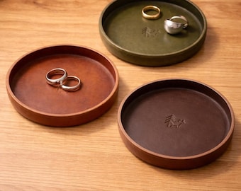 Leather Valet Tray - Circle