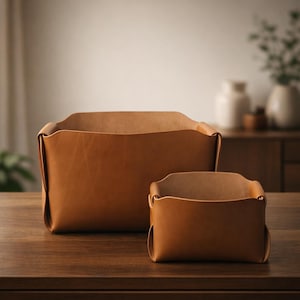 Leather Storage/Decor Basket