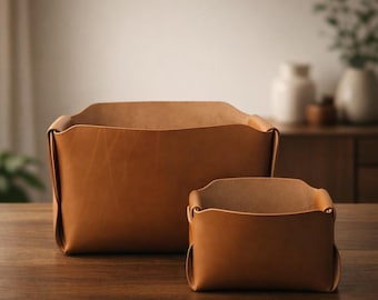 Leather Storage/Decor Basket