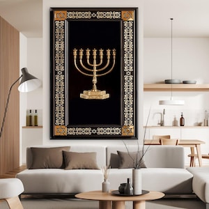 Jewish Wall Art, Judaic Decor, Stained Glass Art, Jewish Decor, Religious Wall Art, Menorah Wall Art, Housewarming Gift, Hebrew Glass Decor