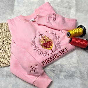Fireheart Embroidered Sweatshirt: Throne of Glass Bookish Shirt