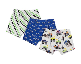 Monster Truck Bamboo Boxer Briefs: Soft, Breathable Kids Underwear