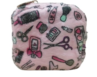 Small Soft Plush Pouch - Makeup – Size 5” x 5” x 2”