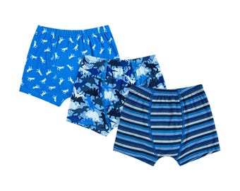 Camouflage Dinosaur Bamboo Boxer Briefs: Soft Eco-Friendly Kids Underwear