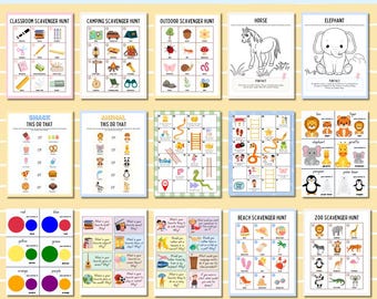 Printable Kids Activities Bundle: Weekend Fun, Pretend Play Worksheets