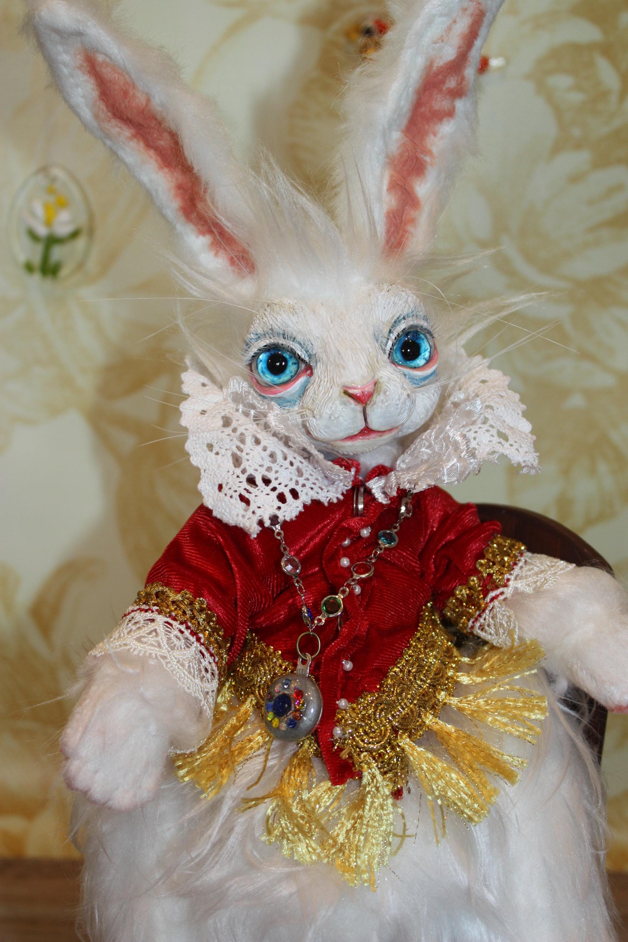 OOAK Handmade White Rabbit With Pocket Watch - Etsy
