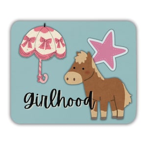 Cute Horse Mouse Pad, Colorful Fun Desk Accessory, Horse Riding Desk Mat, Gift for Horse Lovers