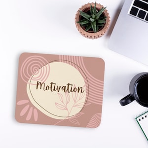 Abstract pink mouse pad, motivational desk mat, stylish designer desk accessory, original gift for office colleague