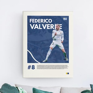 Federico Valverde Wall Art | Real Madrid Football Poster | La Liga Wall Poster, Sports Wall Decor, Digital Download
