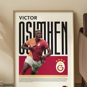Victor Osimhen Wall Art | Galatasaray Football Poster | Süper Lig Poster, Sports Wall Decor, Digital Download