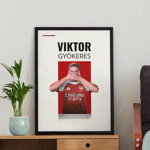 Viktor Gyökeres Arsenal Poster | Premier League Football Wall Art | Soccer Sports Wall Decor, Digital Download