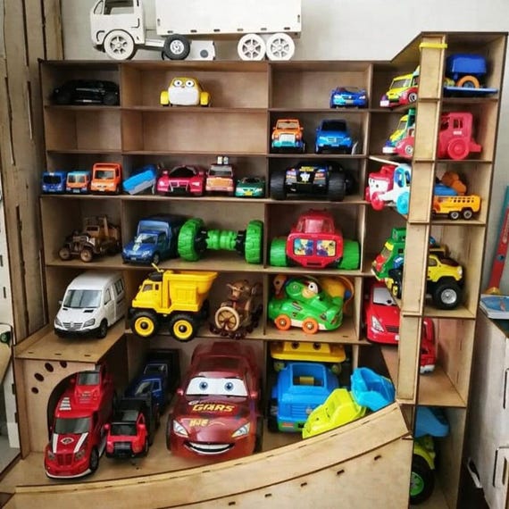 Personalized Wooden Toy Car Parking Garage: Multi-Level Kids Playset