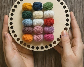 Round Wooden Crochet Base 8–30 cm | Birch Plywood Bottom with 8 mm Holes | DIY Macrame & Basket Making Supplies | Knitting Craft Circle