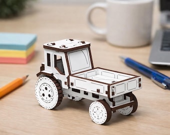 Wooden Dump Tractor 3D Puzzle | Mechanical Wood Model Kit | Educational STEM Toy for Kids & Adults | No Glue