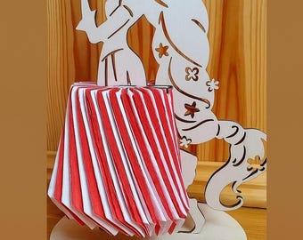 Laser Cut Woman Silhouette Wooden Napkin Holder – Kitchen Table Decor