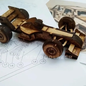 Wooden Racing Car Model Kit – DIY 3D Puzzle Constructor for Adults and Kids, Handmade Wooden Formula Car, Collectible Sports Car Gift