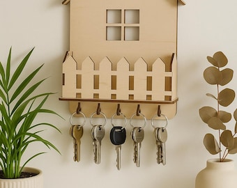 Wall Mounted Coat Rack, Key Holder for Wall, Entryway Key Rack with Shelf, Small Wall Organizer, Rustic Home Decor