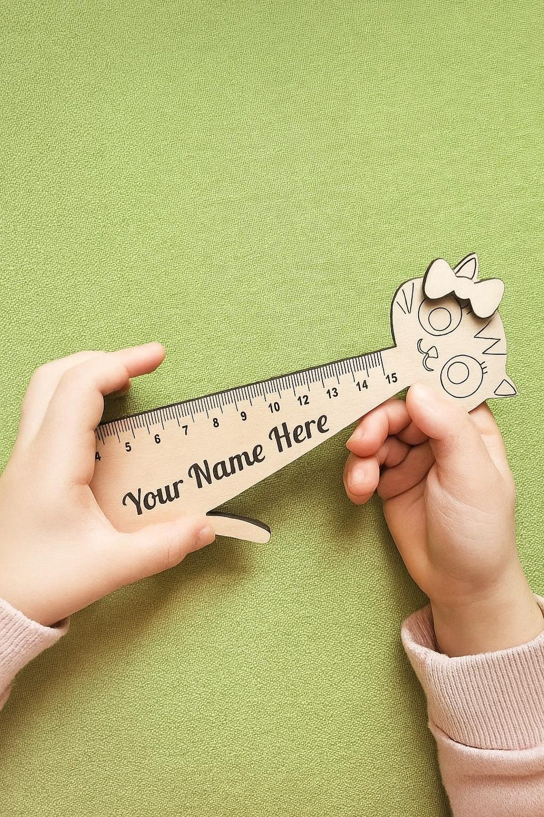 Engraved Ruller Personalized Wooden Ruler, Custom Cat, Kids School Supplies, Engraved ...