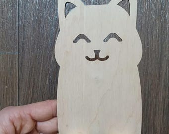 Wooden Cat Phone Stand - Desk Organizer