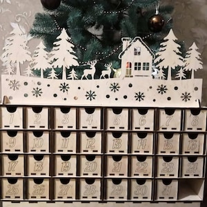Wooden Advent Calendar 31 Days: DIY Christmas Countdown Box
