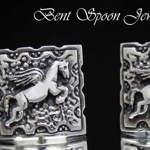 Vintage Cufflinks, Fenwick and Sailors 1950s Sterling Silver, Pegasus Cufflinks, Mens Gift