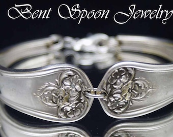 Spoon Bracelet,  Garland 1910 Silverware Bracelet Jewelry, Spoon Jewelry, Bridal Bracelet, - Bent Spoon Jewelry